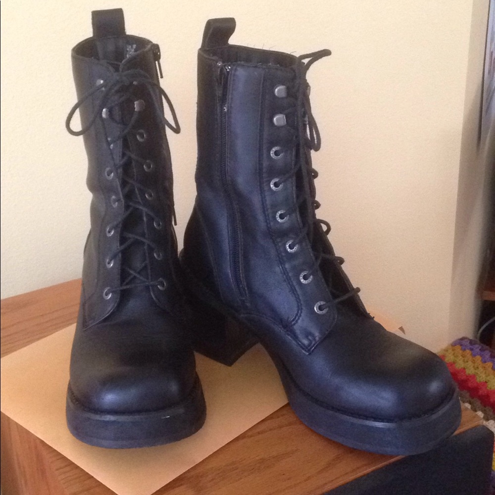 High Heeled Combat-style Boots